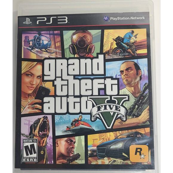 Grand Theft Auto V Five PlayStation 3 PS3 Video Game TESTED w/Booklet & Poster - Picture 1 of 8
